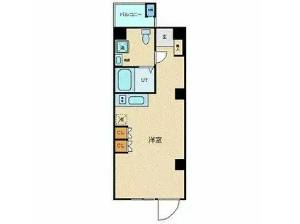 プレール・ドゥーク門前仲町(ワンルーム/6階)の間取り写真