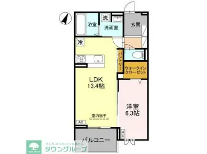 センカIII(1LDK/2階)の間取り写真