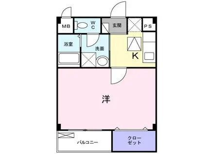 コージーコート(1K/1階)の間取り写真