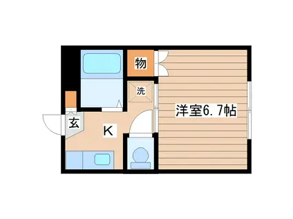 コーポ渡辺(1K/3階)の間取り写真