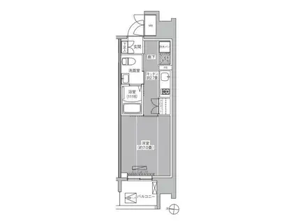 セントラーレ新城(1K/2階)の間取り写真