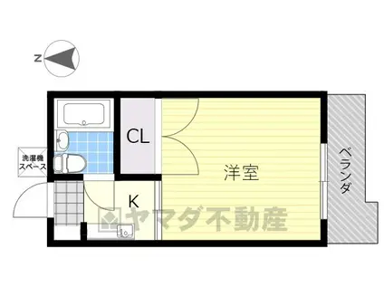 高砂ハイツ(1K/3階)の間取り写真
