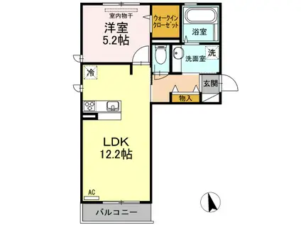 ベイ ブランシェ C棟(1LDK/3階)の間取り写真