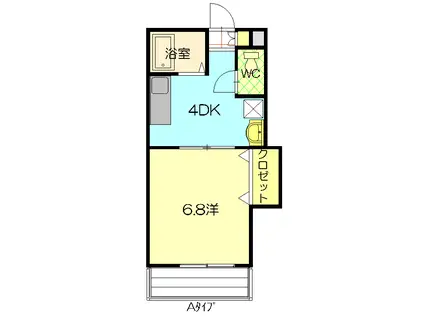 ウエルス古谷III(1DK/2階)の間取り写真