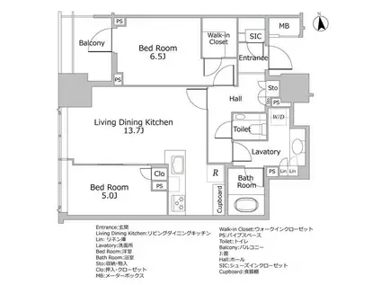 パークコート ザ・三番町ハウス(2LDK/4階)の間取り写真