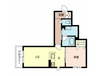 レーヴ・ラ・メール(1LDK/2階)の間取り写真