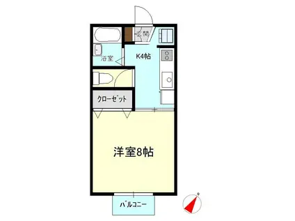 メゾンクレールA棟(1K/1階)の間取り写真