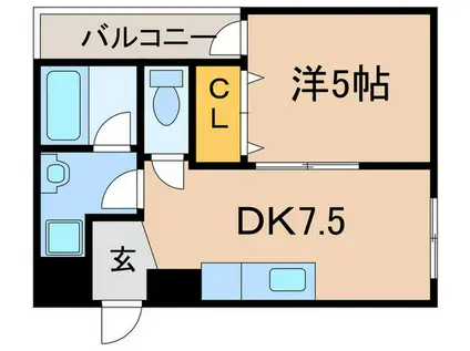 セリージェ医生ケ丘(1DK/1階)の間取り写真