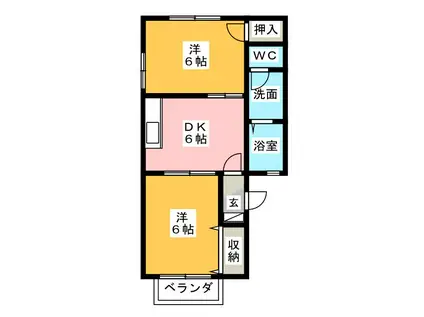 メゾンそれいゆ(2DK/2階)の間取り写真