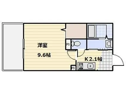 クレア栄町(1K/2階)の間取り写真