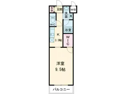 ステラウッド高鷲II(1K/1階)の間取り写真