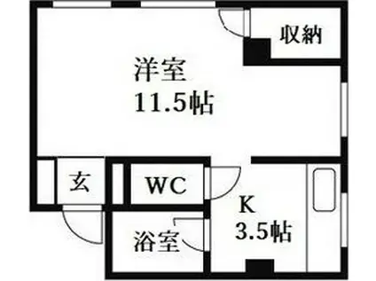 パレスマンション(1K/5階)の間取り写真