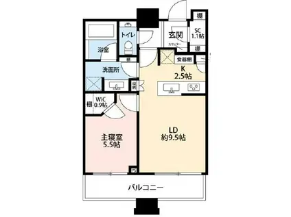 パークコート虎ノ門ATAGO TOWER パークコート虎ノ門愛宕タワー(1LDK/8階)の間取り写真