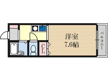 ヴィユーフルーブ2(1K/3階)の間取り写真