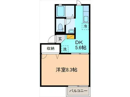 コータコート(1K/1階)の間取り写真