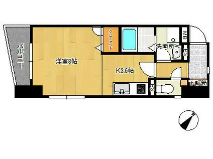 モンパルト万屋(1K/7階)の間取り写真