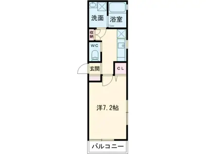 セレーノ中里(1K/2階)の間取り写真