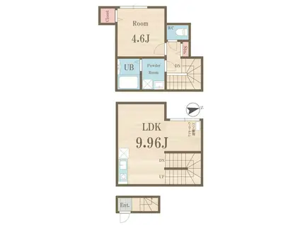 プライムガーデン武蔵小金井(1LDK/1階)の間取り写真