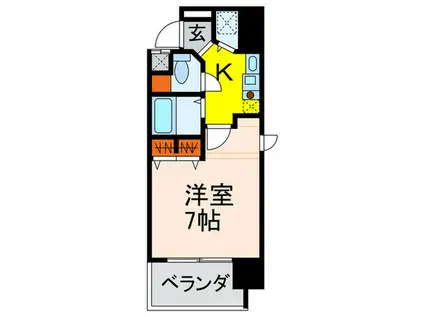 エコロジー宝塚レジデンス(1K/3階)の間取り写真