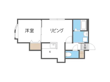 リースクエア28(1LDK/2階)の間取り写真