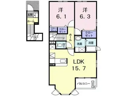 レトワール(2LDK/2階)の間取り写真