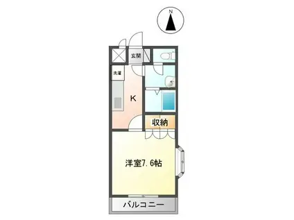 ベルローズ(1K/2階)の間取り写真