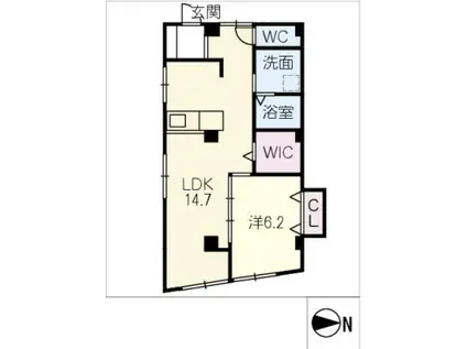 大横ビル(1LDK/4階)の間取り写真