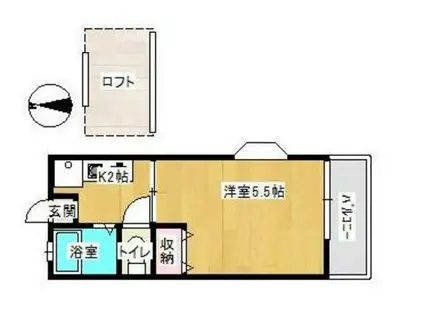 タマリクス(1K/1階)の間取り写真