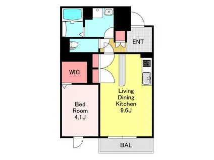 フォルビートIII(1LDK/1階)の間取り写真
