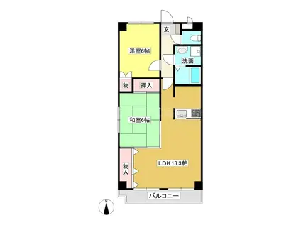 フォルトゥーナ(2LDK/1階)の間取り写真