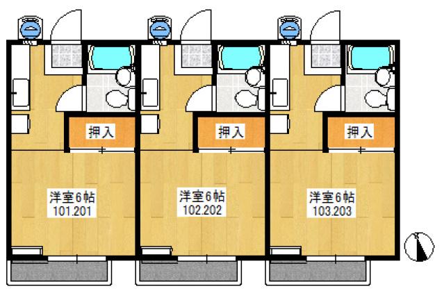 ライトハイツ(1K/1階)の間取り写真