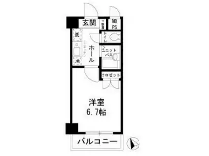 カテリーナニュー神楽坂(1K/3階)の間取り写真