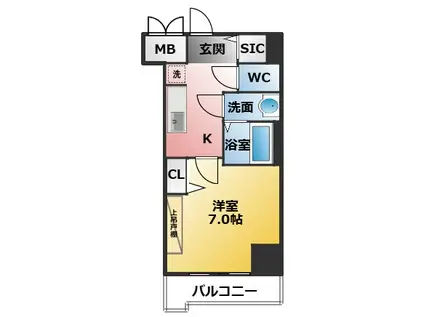 プレサンス高畑ルミア(1K/6階)の間取り写真