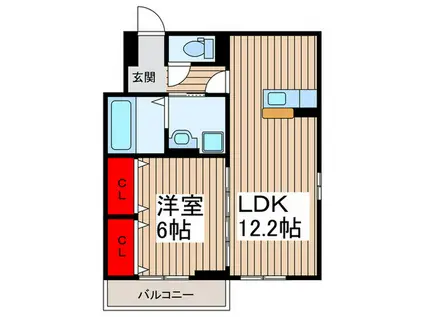 ル シエル(1LDK/3階)の間取り写真