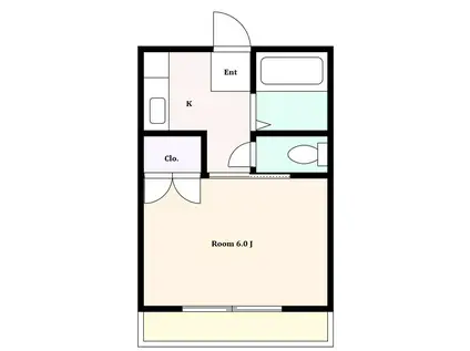 奥沢コーポラス(1K/2階)の間取り写真