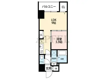 セレニテ本町グランデ(1LDK/4階)の間取り写真