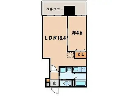 SGB浜町(1LDK/11階)の間取り写真