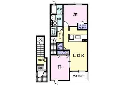 プラシード カーサ(2LDK/2階)の間取り写真