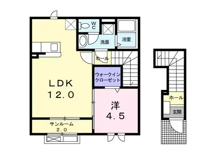 メゾン サンリット(1LDK/2階)の間取り写真