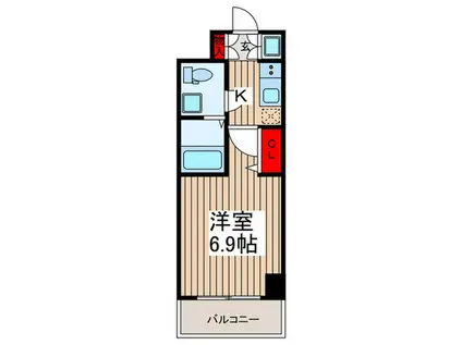 エコロジー潮見レジデンス(1K/6階)の間取り写真