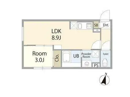 リーデンス名古屋駅西(1LDK/4階)の間取り写真