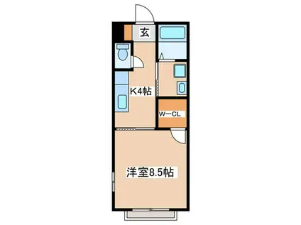 ラフィネ(1K/2階)の間取り写真