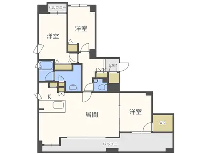 ル・ノール平岸2条(3LDK/7階)の間取り写真