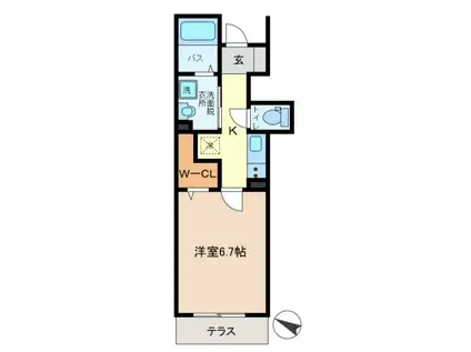 BRILLANTE VELA(1K/1階)の間取り写真