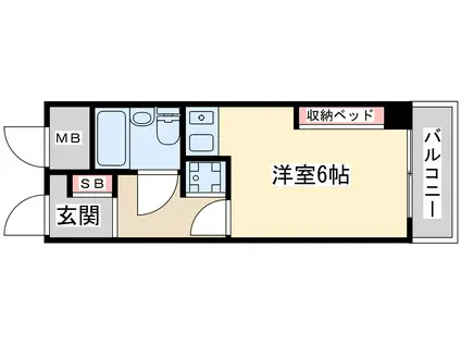 ライオンズマンション新大阪第3(ワンルーム/2階)の間取り写真