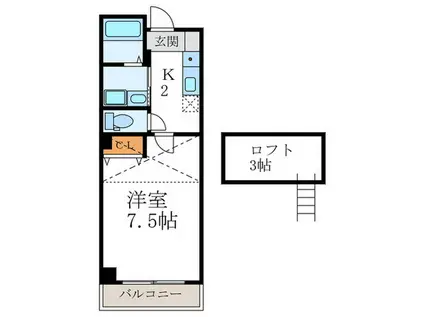 ハウゼ御所の杜(1K/3階)の間取り写真