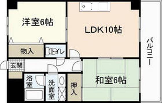 レジャンデールI(2LDK/7階)の間取り写真