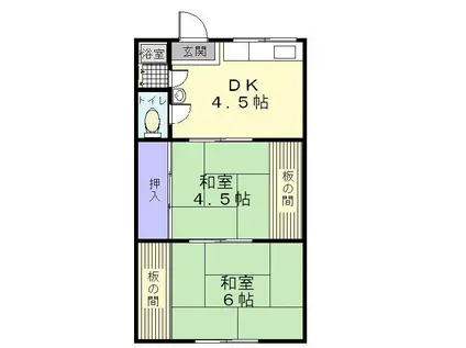 北野ハイツ(2DK/2階)の間取り写真