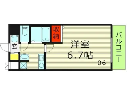 H2O今福 旧おおきに今福サニーアパートメント(1K/7階)の間取り写真