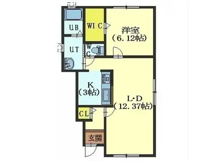 CLAIR SHARM B(1LDK/1階)の間取り写真